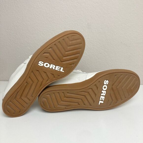 Sorel Out N About Women’s Wedge Leather Suede Lace Up Boot in Sea Salt/Gum 10.5 - Picture 5 of 7